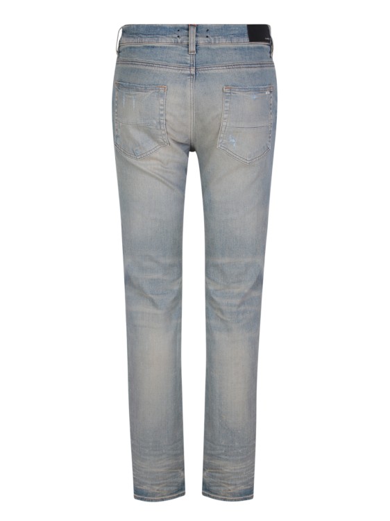 Shop Amiri Blue Skinny Jeans In Grey