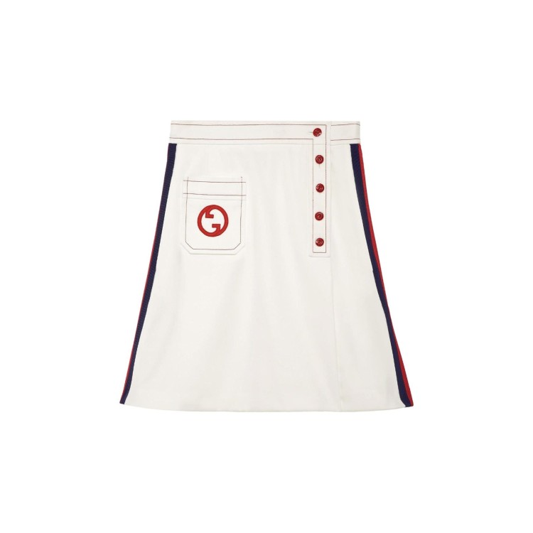 Gucci Interlocking G A-line Skirt Women In White