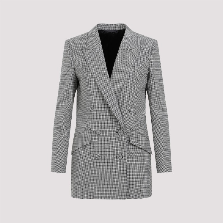 Givenchy Black And White Double Breast Wool Jacket In Grey