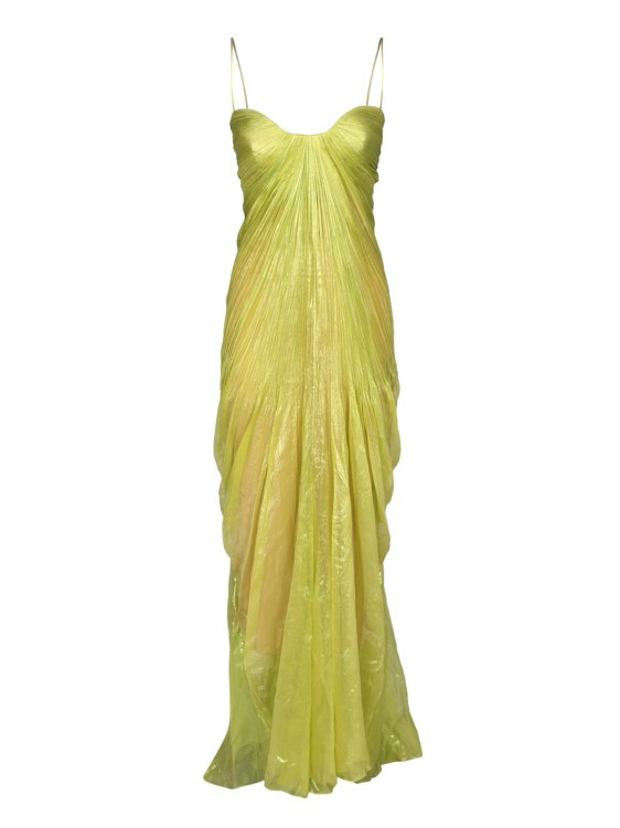 Shop Maria Lucia Hohan Mousseline Silk Dress In Green