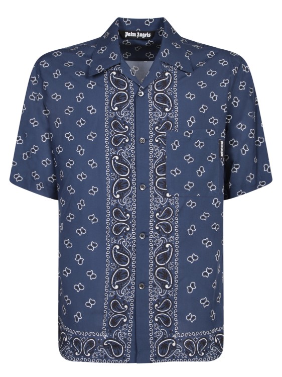 Shop Palm Angels Viscose Shirt In Blue
