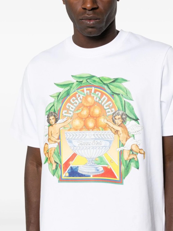 Shop Casablanca White Triomphe D'orange T-shirt