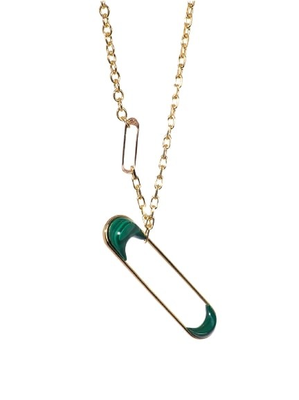 Shop Hannah Martin Giant Punk Pin Stone Necklace In Gold