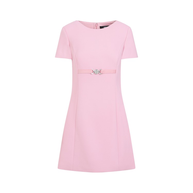 Shop Versace Pale Pink Mini Dress In Neutrals