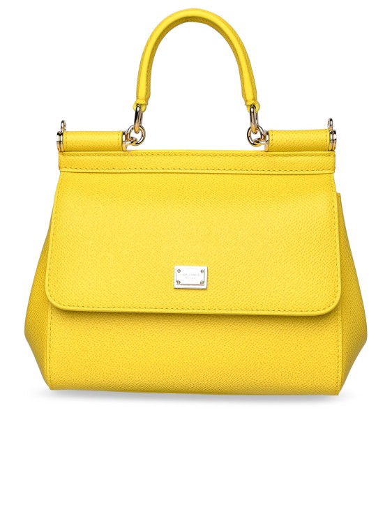 Dolce & Gabbana Yellow Leather Bag In Gold