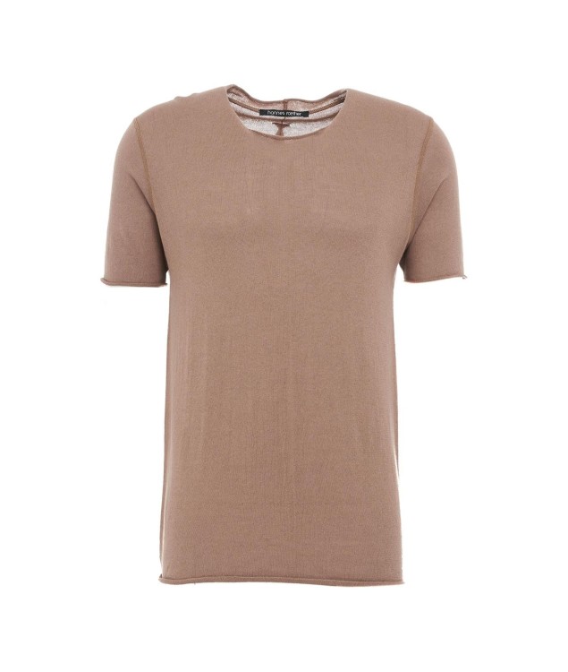 Hannes Roether Beige Knitted T-shirt In Neutrals