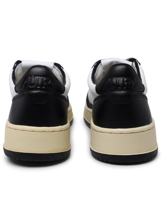 Autry Low-top Sneakers With Textured And Smooth Leather Design In White