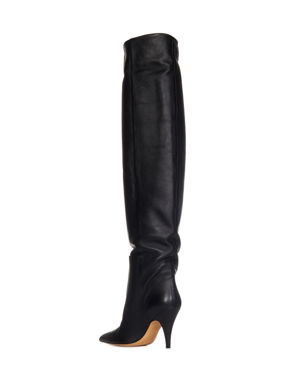 Shop Khaite Ny Black Leather Knee-high Boots
