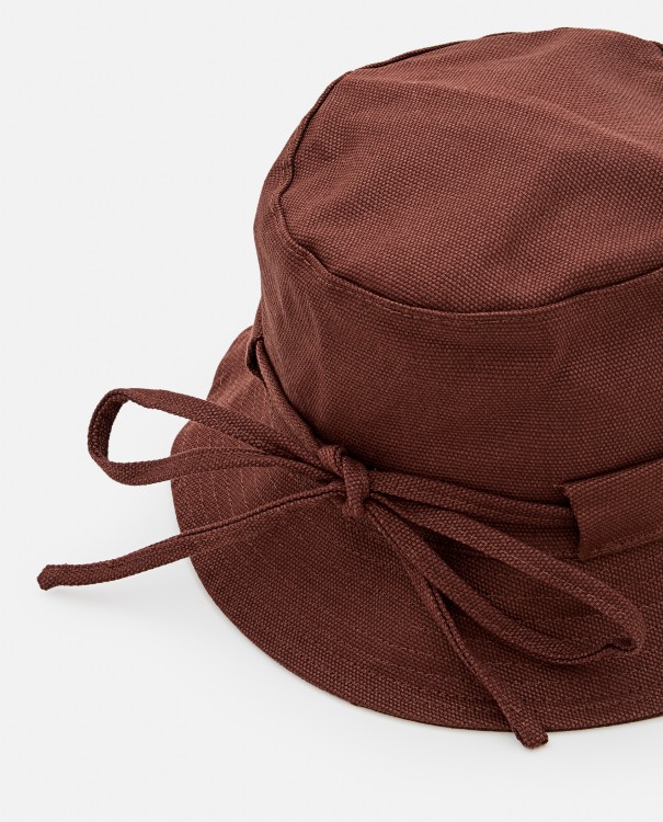 Shop Jacquemus Brown Cotton Bucket Hat In Black