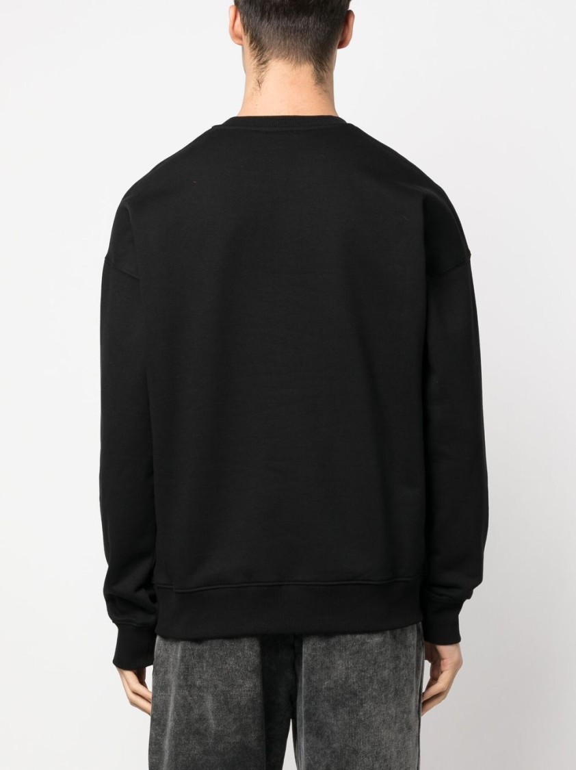 DIESEL DIESEL CLASSIC COTTON SWEATSHIRT WITH RIBBED DETAILING AND RELAXED FIT 