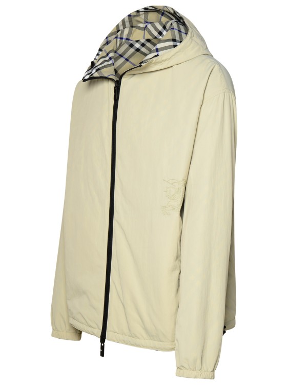 Shop Burberry Reversible Beige Polyester Jacket In Grey