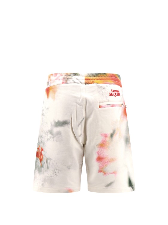 Shop Alexander Mcqueen Obscured Flower Organic Cotton Bermuda Shorts In Neutrals