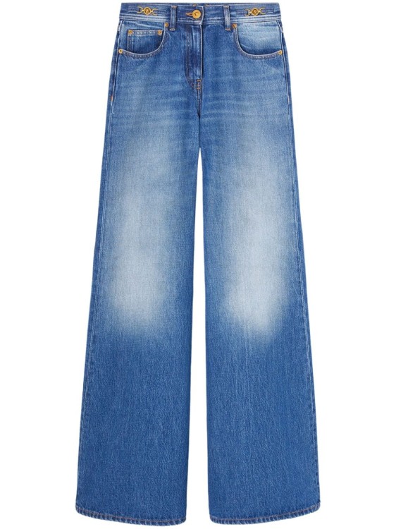 Versace Medusa 95 Mid-rise Flared Jeans In Blue