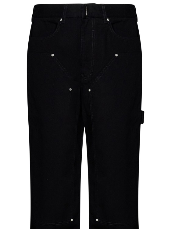 Shop Givenchy Black Cotton Twill Carpenter Trousers