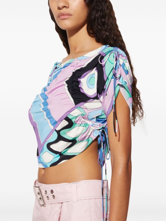 Shop Pucci Cropped Top In Blue