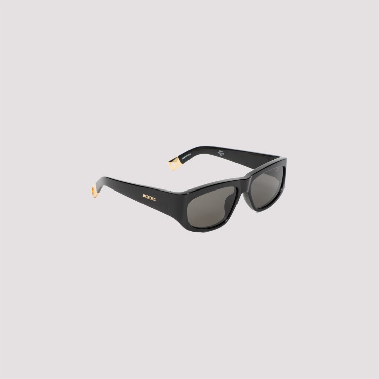 Shop Jacquemus Black Pilota Sunglasses