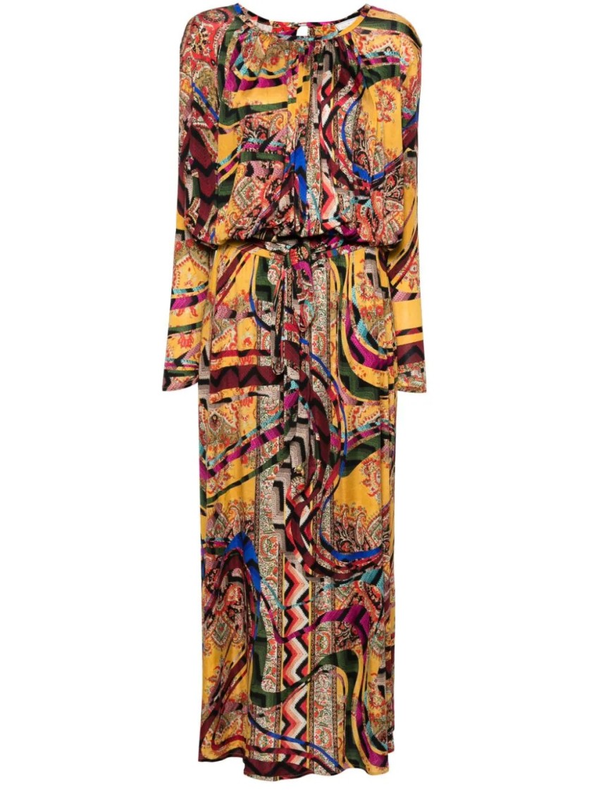 Shop Pierre-louis Mascia Febo Silk Dress In Multicolor