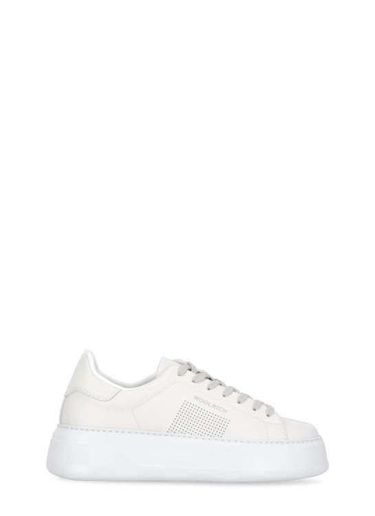 Shop Woolrich Ivory Smooth Leather Sneakers In White