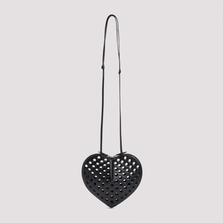 Shop Alaïa Le Coeur Perfo Pois Shoulder Bag In Black