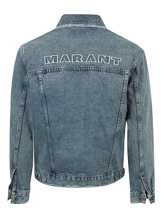 Shop Isabel Marant Jango Logo Denim Jacket In Grey