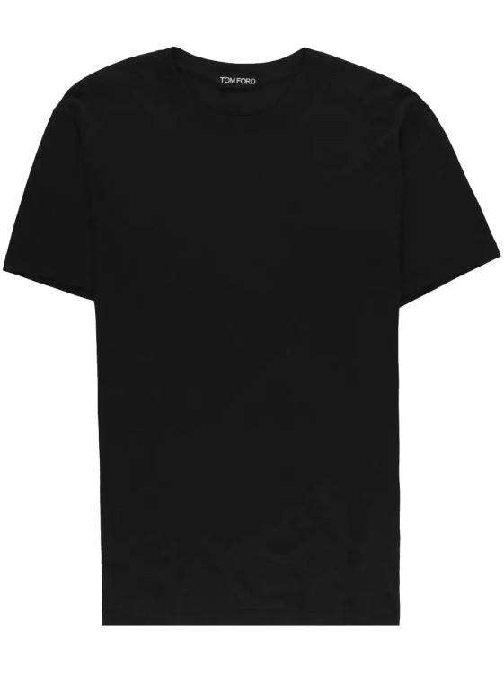 Tom Ford Lyocell Cotton Ss Crew Neck In Black