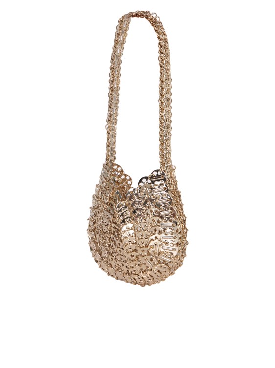 Shop Rabanne Chainmail Effect Gold Moon Bag