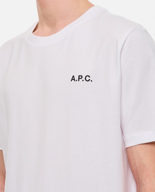Shop Apc Wave Small Logo Cotton T-shirt In Neutrals