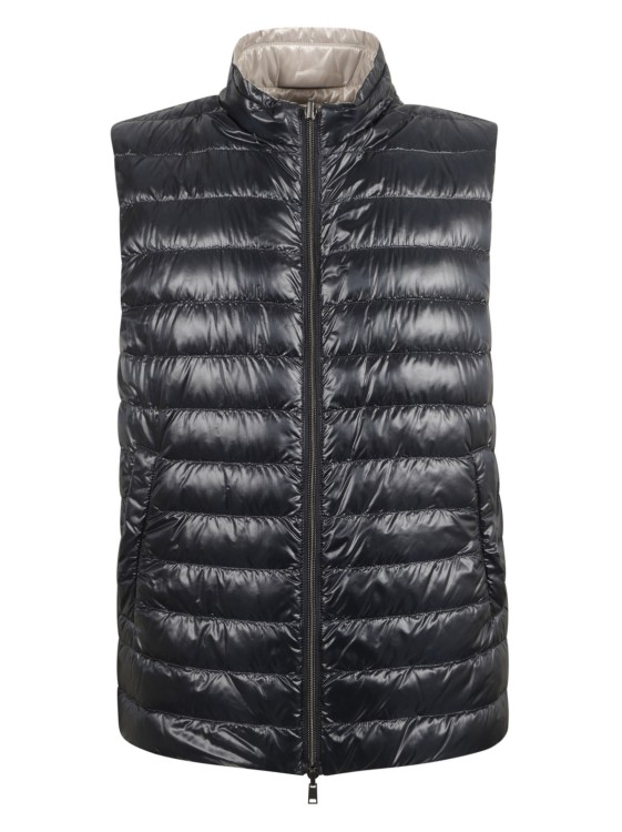 Shop Herno Down-feather Reversible Gilet In Blue