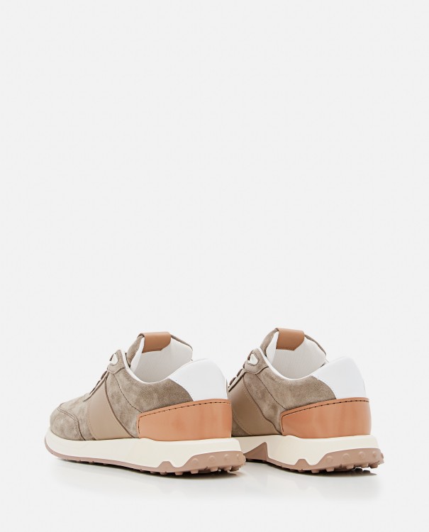 Shop Tod's Multicolour Leather And Fabric Sneakers In Neutrals