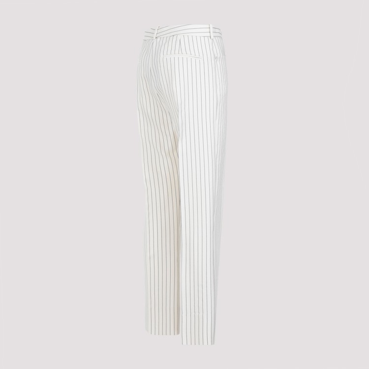 Shop Tom Ford White Ecru Wool Tailored Pants
