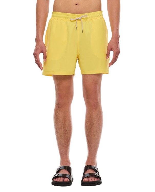 Shop Polo Ralph Lauren Mid Trunk Swimshorts In Brown