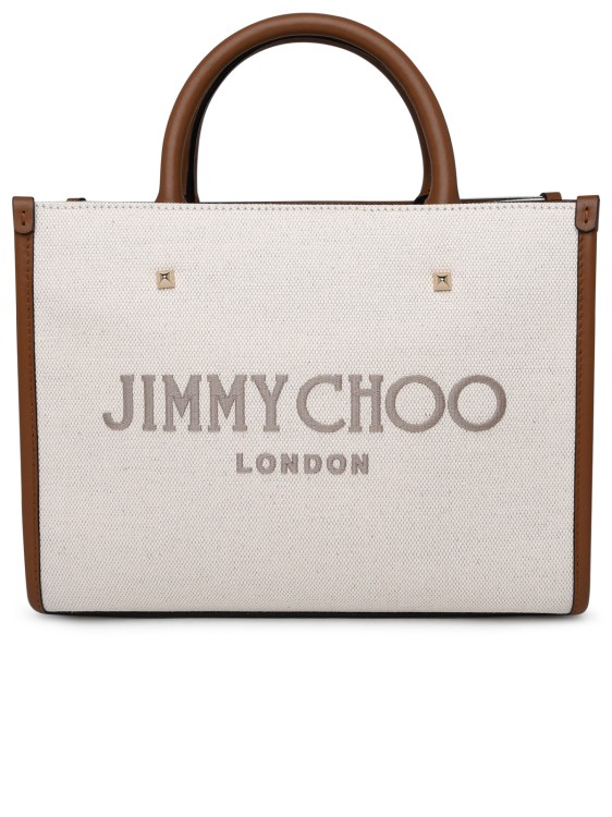 Jimmy Choo Avenue Bag In Ivory Fabric In Neutrals
