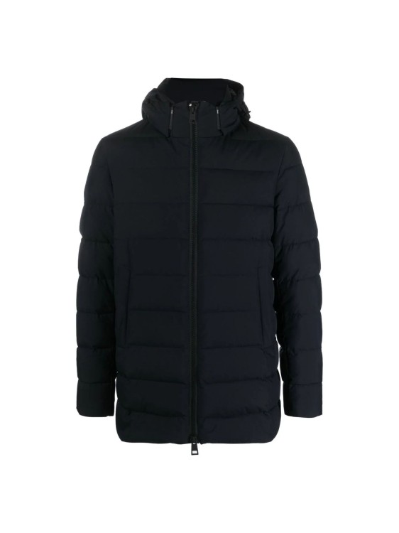 Herno Blue A Padded And Quilted Down Jacket