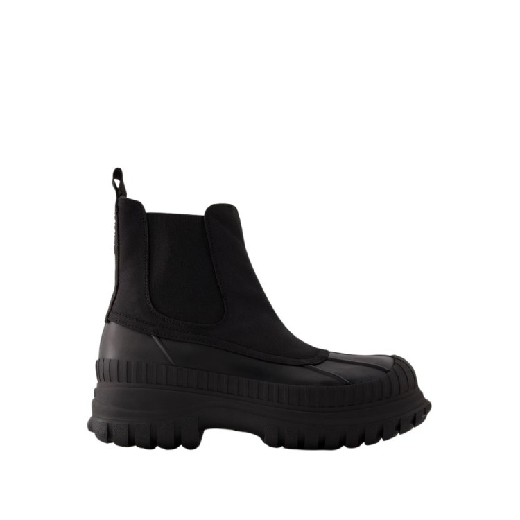 Shop Ganni Outdoor Chelsea Boots - Rubber - Black