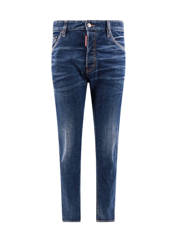 Shop Dsquared2 Cotton Jeans With Back Print In Blue