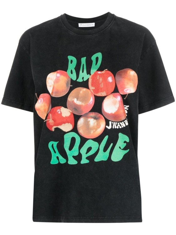 Jw Anderson Bad Apple Graphic T-shirt In Black