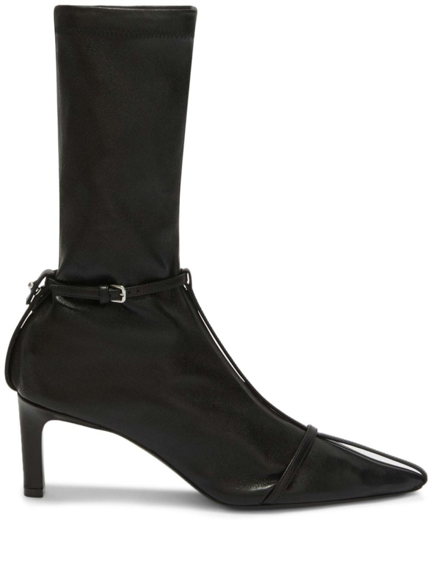 Jil Sander Strappy Ankle Boots In Black