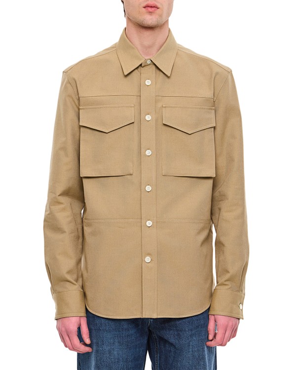 Shop Alexander Mcqueen Cotton Military Pocket Shirt In Brown