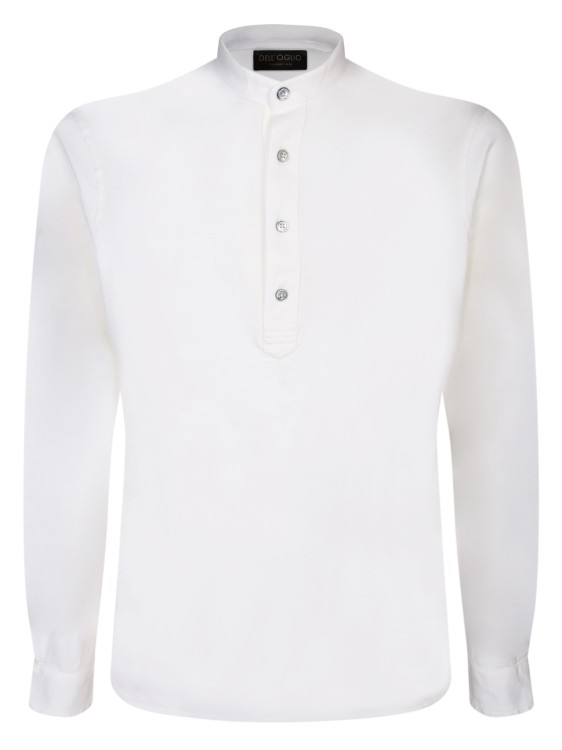 Shop Dell'oglio Shirt With Mandarin Collar In White