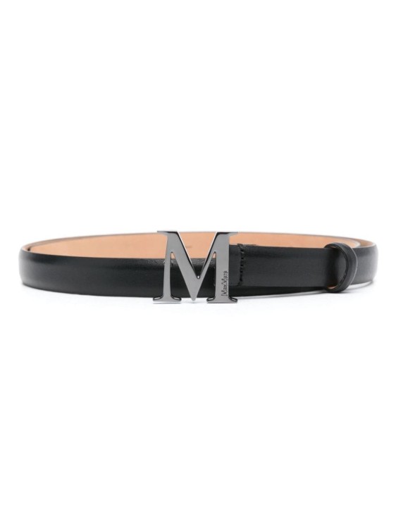 Max Mara Leather Belt In Black