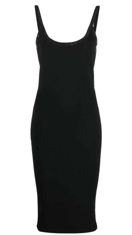 Shop Alexander Wang Crystal-embellished Jersey Dress In Black