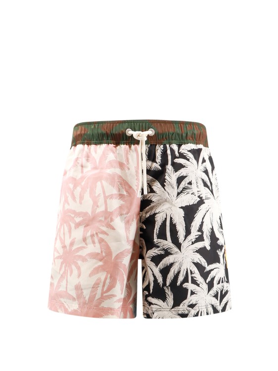 Shop Palm Angels Nylon Swim Shorts With Multicolor Print