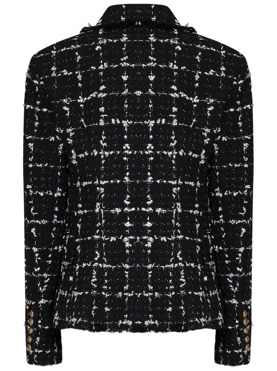 Shop Balmain Black Single-breasted Tweed Six-button Blazer