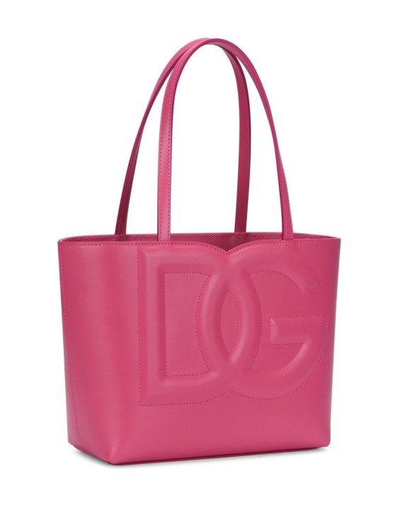 Shop Dolce & Gabbana Small Dg Logo Tote Bag In Burgundy