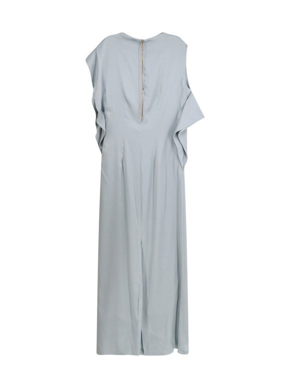 Shop Fendi Satin Dress With Trim Detail In Grey