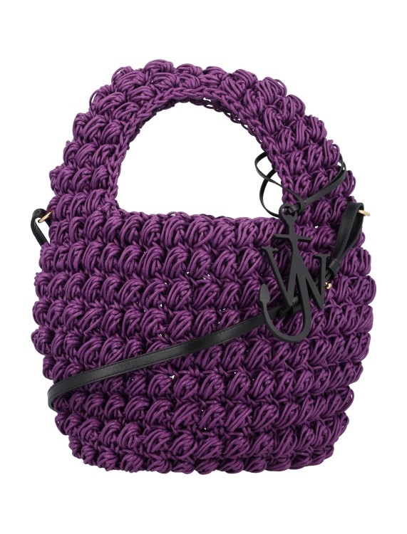 Jw Anderson Popcorn Large Basket Bag In Purple