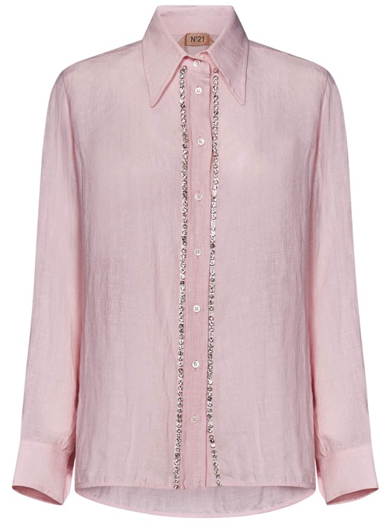Shop N°21 Light Pink Linen Blend Shirt