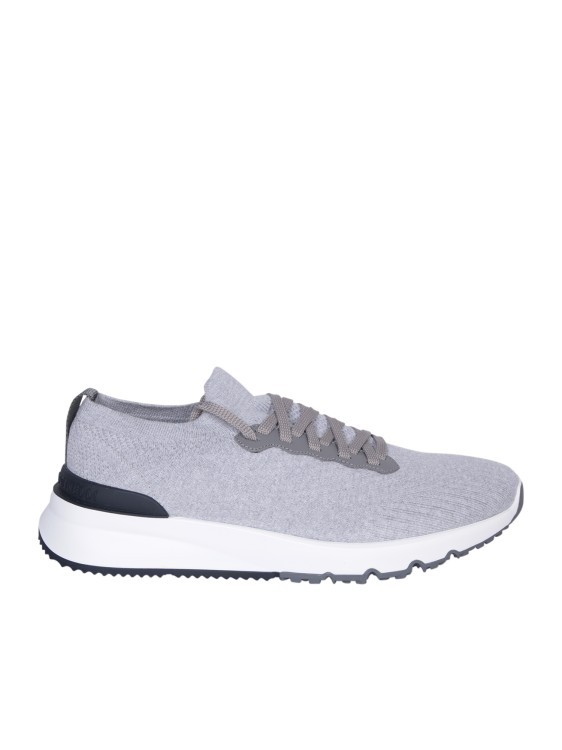 Brunello Cucinelli Grey Leather Sneakers