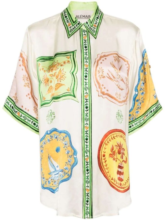Shop Alemais Porcelain Silk Shirt In Multicolor
