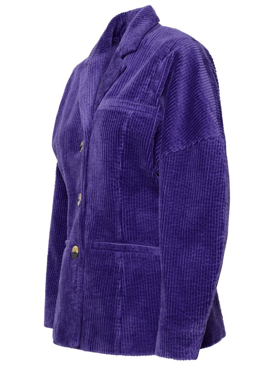 Shop Ganni Corduroy Blazer In Purple